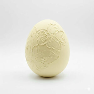 Dekoracja JAJO ATRAPA -kremowe kwiatowe