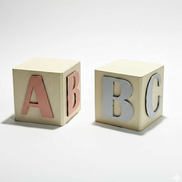 kostki z literkami -para